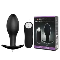 PRETTY LOVE fenékdugó Vibrating Anal Stimulation Plug 1 - fekete színben, vibrátoros, vízálló, távirányítóval, elemes