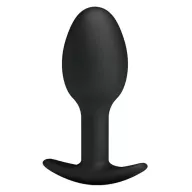 PRETTY LOVE fenékdugó Heavy Balls Silicone Butt Plug 1 - fekete színben, rezgő érzést keltő golyókkal, vízálló, szilikon (8.4 cm)
