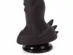 X-MEN nonfiguratív dildó Nick's 7" Cock Black - szilikon, fekete színben, csiklóizgatóval, hajlítható, letapasztható, vízálló, 18 cm