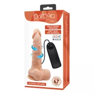 BAILE élethű vibrátor Barbara Max Multi-Speed Vibration Dildo 6,7 " - realisztikus, herés, letapasztható, távirányítóval, elemes, TPR (17 cm)