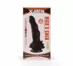 X-MEN nonfiguratív dildó Nick's 7" Cock Black - szilikon, fekete színben, csiklóizgatóval, hajlítható, letapasztható, vízálló, 18 cm