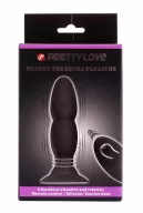 PRETTY LOVE fenékdugó Beaded For Extra Pleasure Plug - fekete színben, vibrátoros, távirányítóval, letapasztható, akkumulátoros
