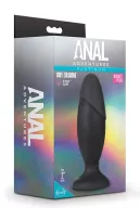 BLUSH fenékdugó Anal Adventures Silicone Rocket Plug - fekete színben, letapasztható, vízálló, szilikon, 16.5 cm