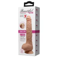 BAILE élethű vibrátor Beautiful Dick 11" Vibrating Dildo - realisztikus, herés, letapasztható, távirányítóval, elemes, TPR (28 cm)