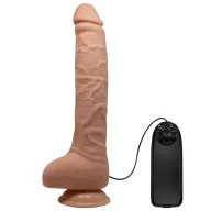 BAILE élethű vibrátor Beautiful Dick 11" Vibrating Dildo - realisztikus, herés, letapasztható, távirányítóval, elemes, TPR (28 cm)