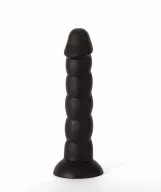 X-MEN nonfiguratív dildó 8.5" Dildo Colours Pleasure Black 2 - szilikon, fekete színben, bordázott, hajlítható, letapasztható, vízálló, 21 cm