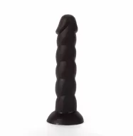 X-MEN nonfiguratív dildó 8.5" Dildo Colours Pleasure Black 2 - szilikon, fekete színben, bordázott, hajlítható, letapasztható, vízálló, 21 cm