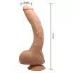 BAILE élethű vibrátor Beautiful Jack 10,6 " Vibrating Dildo - realisztikus, herés, g-pontos, letapasztható, távirányítóval, elemes, TPR (27 cm)