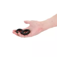 RENEGADE péniszgyűrű Twofold Black - fekete színben, heregyűrűs, vízálló, vibráció nélküli
