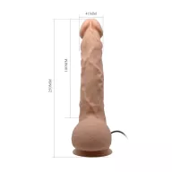 BAILE élethű vibrátor Beautiful Jason 9,8 " Vibrating Dildo - realisztikus, herés, letapasztható, távirányítóval, elemes, TPR (25 cm)