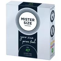 MISTER SIZE óvszer 47 mm Condoms 3 pieces - latex, ultravékony, síkosított, 3 db