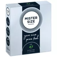 MISTER SIZE óvszer 47 mm Condoms 3 pieces - latex, ultravékony, síkosított, 3 db