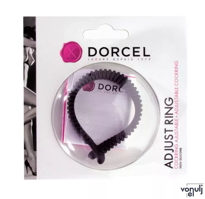 MARC DORCEL péniszgyűrű Adjust Ring -  fekete színben, vízálló, vibráció nélküli