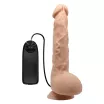 BAILE élethű vibrátor Beautiful Jason 9,8 " Vibrating Dildo - realisztikus, herés, letapasztható, távirányítóval, elemes, TPR (25 cm)