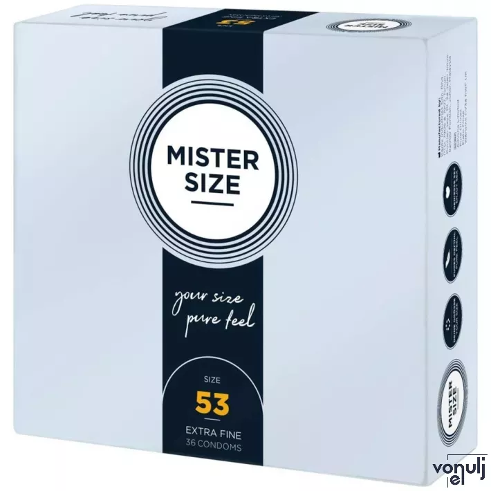 MISTER SIZE óvszer 53 mm Condoms 36 pieces - latex, ultravékony, síkosított, 36 db