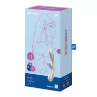 SATISFYER csiklóizgatós vibrátor Hot Lover Silver/Champagne - ezüst színben, vízálló, melegítő funkcióval, akkumulátoros, ingyenes applikációval