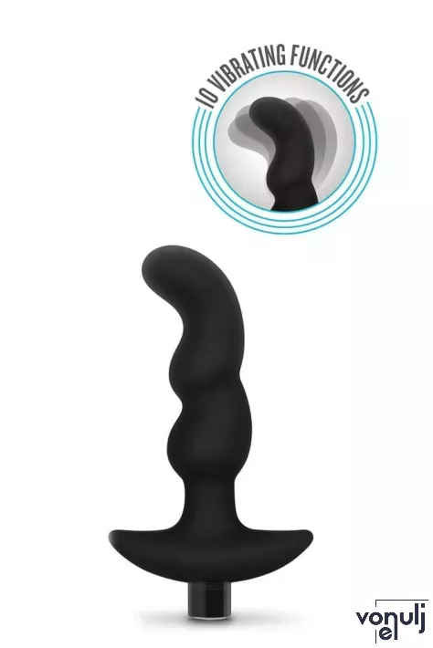 BLUSH prosztata izgató Anal Adventures Prostate Massager 03 - fekete színben, vízálló, akkumulátoros