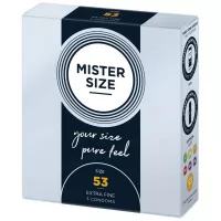 MISTER SIZE óvszer 53 mm Condoms 3 pieces - latex, ultravékony, síkosított, 3 db