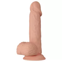 BAILE élethű dildó Beautiful Catoblepas 8,1 " Dildo - nagy méretű, realisztikus, herékkel, letapasztható, vízálló, TPR (20,6 cm)