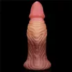 LOVETOY élethű dildó 7" NATURE COCK PLATINUM - közepes méretű, herék nélkül, kétrétegű, letapasztható, szilikon (18 cm)