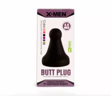 X-MEN fenékdugó 4.8" Butt Plug Black - fekete színben, letapasztható, PVC, 12 cm