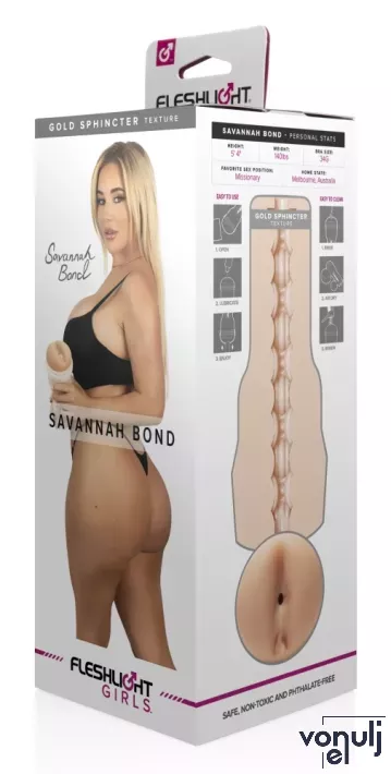 FLESHLIGHT maszturbátor Savannah Bond From Australia with Love - realisztikus, vagina formájú, testszínű, vízálló, vibráció nélküli