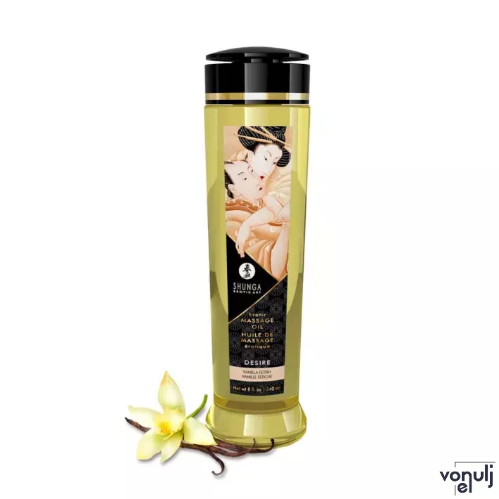 SHUNGA masszázsolaj Erotic Massage Oil Vanilla 240 ml/ 8 oz - vanília illattal