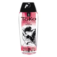 SHUNGA intim síkosító Toko Aroma Lubricant Champagne&Strawberry 165 ml - vízbázisú, ehető, eper és pezsgő ízű, bársonyos, hosszantartó