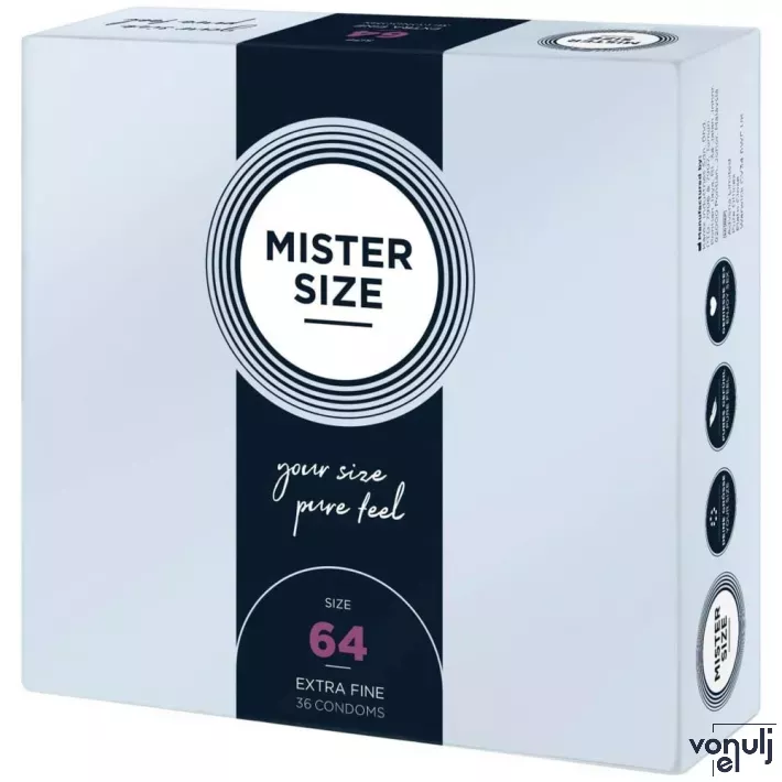 MISTER SIZE óvszer 64 mm Condoms 36 pieces - latex, ultravékony, síkosított, 36 db