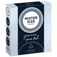 MISTER SIZE óvszer 64 mm Condoms 3 pieces - latex, ultravékony, síkosított, 3 db