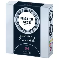 MISTER SIZE óvszer 64 mm Condoms 3 pieces - latex, ultravékony, síkosított, 3 db