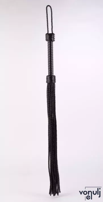 BDSM korbács Devil Sticks Kid Leather Braided Tails Black