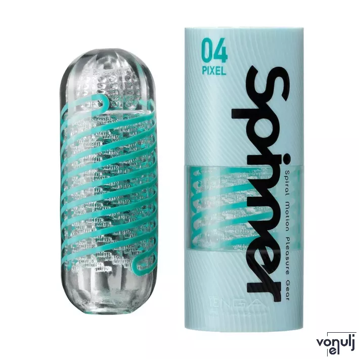 TENGA  maszturbátor Spinner 04 Pixel - vízálló, kék színű tokban