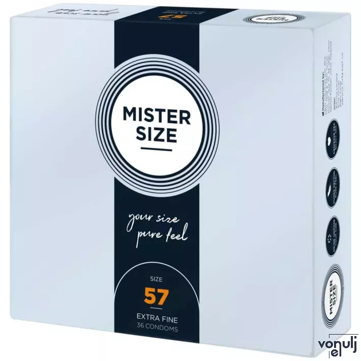 MISTER SIZE óvszer 57 mm Condoms 36 pieces - latex, ultravékony, síkosított, 36 db