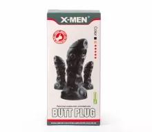 X-MEN fenékdugó Monster Plug 1 M - fekete színben, letapasztható, M-méretben, PVC, 24 cm