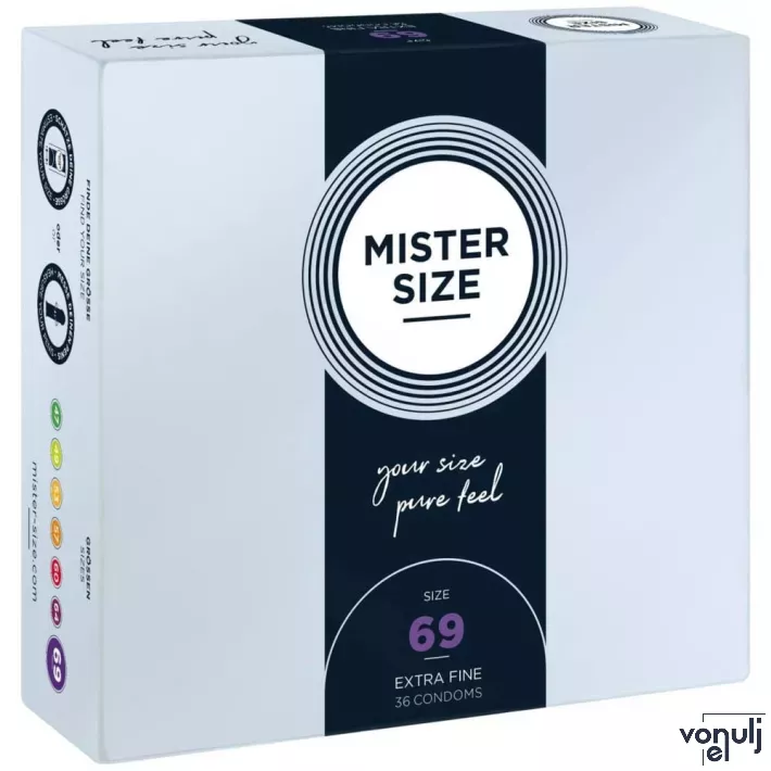 MISTER SIZE óvszer 69 mm Condoms 36 pieces - latex, ultravékony, síkosított, 36 db