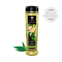 SHUNGA masszázsolaj Erotic Massage Oil Organica Green Tea 240 ml/ 8 oz - zöld tea illattal