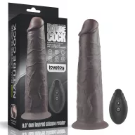 LOVETOY élethű vibrátor 8.0'' Dual Layered Silicone Rotator Brown - vízálló,letapasztható,forgó móddal,távirányítóval,akkumulátoros,szilikon(20 cm)