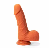 X-MEN élethű dildó 7.5" Colours Pleasure Flesh 1 - Közepes méretű, herékkel, letapasztható, testszínű, szilikon (19 cm)