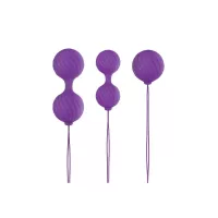 NS NOVELTIES gésagolyó Luxe O' Kegel Balls Purple - lila színben, 3 különböző méretű golyópár, vízálló