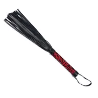 LOVETOY korbács Whip Me Baby Leather Black/Red - piros és fekete színben, fetish játékokhoz