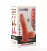 X-MEN élethű dildó 7.5" Colours Pleasure Flesh 1 - Közepes méretű, herékkel, letapasztható, testszínű, szilikon (19 cm)