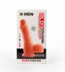 X-MEN élethű dildó 7.5" Colours Pleasure Flesh 1 - Közepes méretű, herékkel, letapasztható, testszínű, szilikon (19 cm)