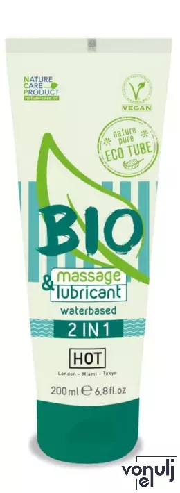 HOT intim síkosító Bio Lubricant Massage&Lubricant Waterbased 100 ml - vízbázisú,vegán,masszázshoz is,hosszantartó,óvszerhez és segédeszközhöz is