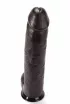 X-MEN élethű dildó Hunter's 17" Cock Black - Nagy méretű, herékkel, letapasztható, fekete, vízálló, PVC (43 cm)