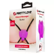 PRETTY LOVE hámba helyezhető csiklóizgató Heartbeat Clitoral Massager - lila színben, rezgő funkciós, elemes