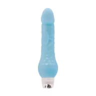 NS NOVELTIES élethű vibrátor Firefly 8 inch Vibrating Massager Blue - realisztikus, kék színben, világító, vízálló, elemes, szilikon (20 cm)