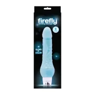 NS NOVELTIES élethű vibrátor Firefly 8 inch Vibrating Massager Blue - realisztikus, kék színben, világító, vízálló, elemes, szilikon (20 cm)