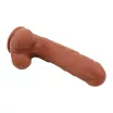 CHISA NOVELTIES élethű dildó Bottomless Pleasure-Latin - közepes méretű, letapasztható, herékkel, sötét testszínű, vízálló, TPE (20 cm)