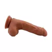 CHISA NOVELTIES élethű dildó Bottomless Pleasure-Latin - közepes méretű, letapasztható, herékkel, sötét testszínű, vízálló, TPE (20 cm)